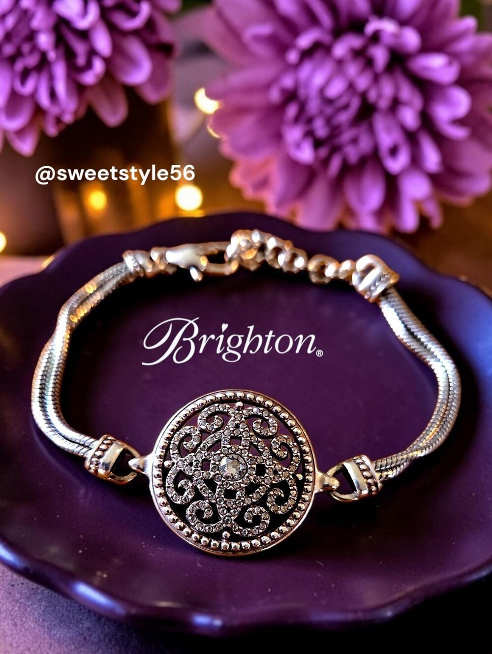 BRIGHTON "Illumina" Crystal Mandala Double Strand Bracelet WEDDING READY!